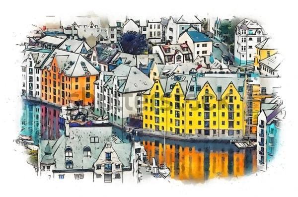 Charming Apartment In Alesund Center With Free Parking Exteriér fotografie